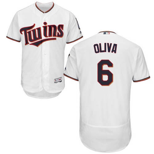 Twins #6 Tony Oliva White Flexbase Authentic Collection Stitched MLB Jersey - Click Image to Close
